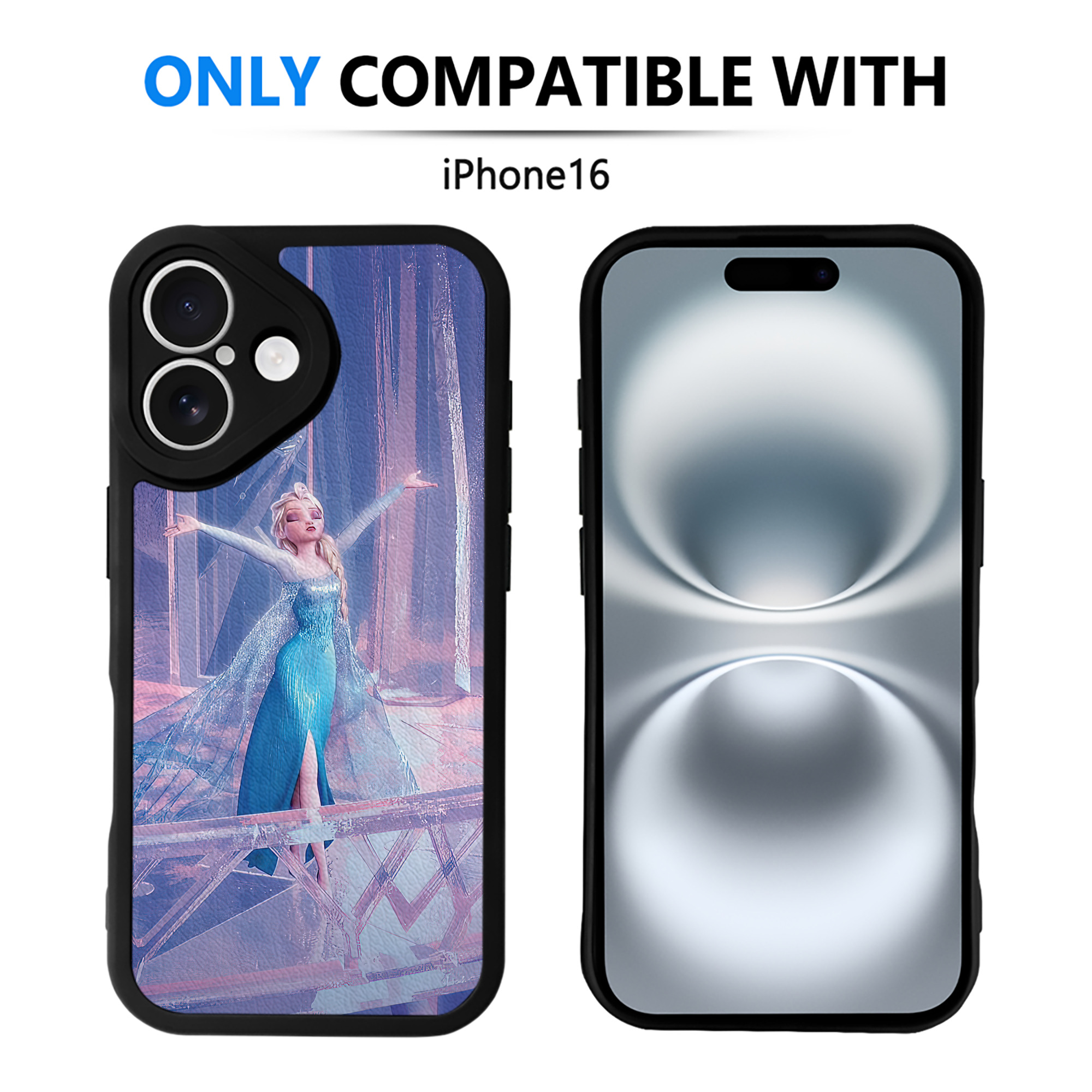 （画像用） アナと雪の女王 アンナ エルサ Frozen Anna Elsa 【iPhone 16シリーズ対応】シリコンスマホケース（レザー調） 材質：シリコン